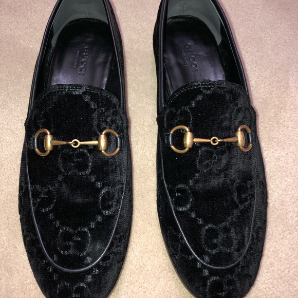 Gucci Jordaan Velvet GG Loafers - Picture 2 of 5